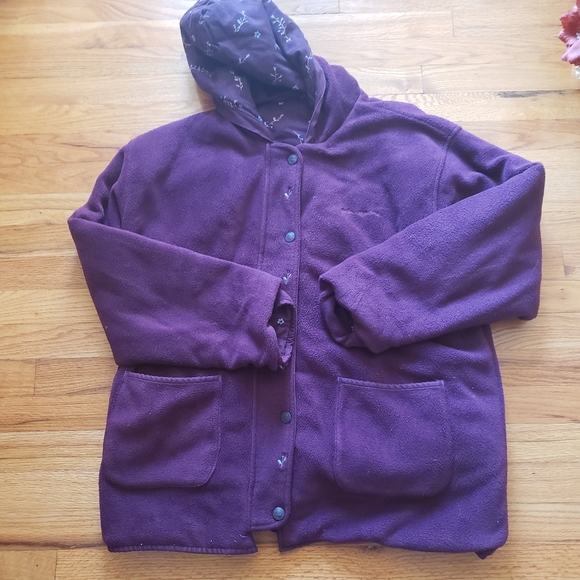 Northern Reflections Double Sided XXL Sherpa/ Floral purple Floral Full Zip - Picture 6 of 11